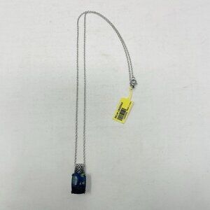 Shop LC Aurora Azurite Cushion/Diamond Pendant Necklace with 20in Chain 5189